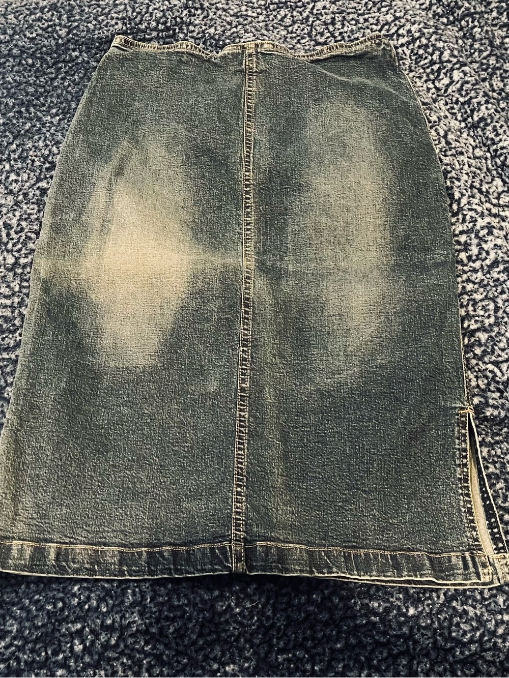 Zara TRF Y2K Vintage Washed Denim Pencil Skirt - Faded Blue